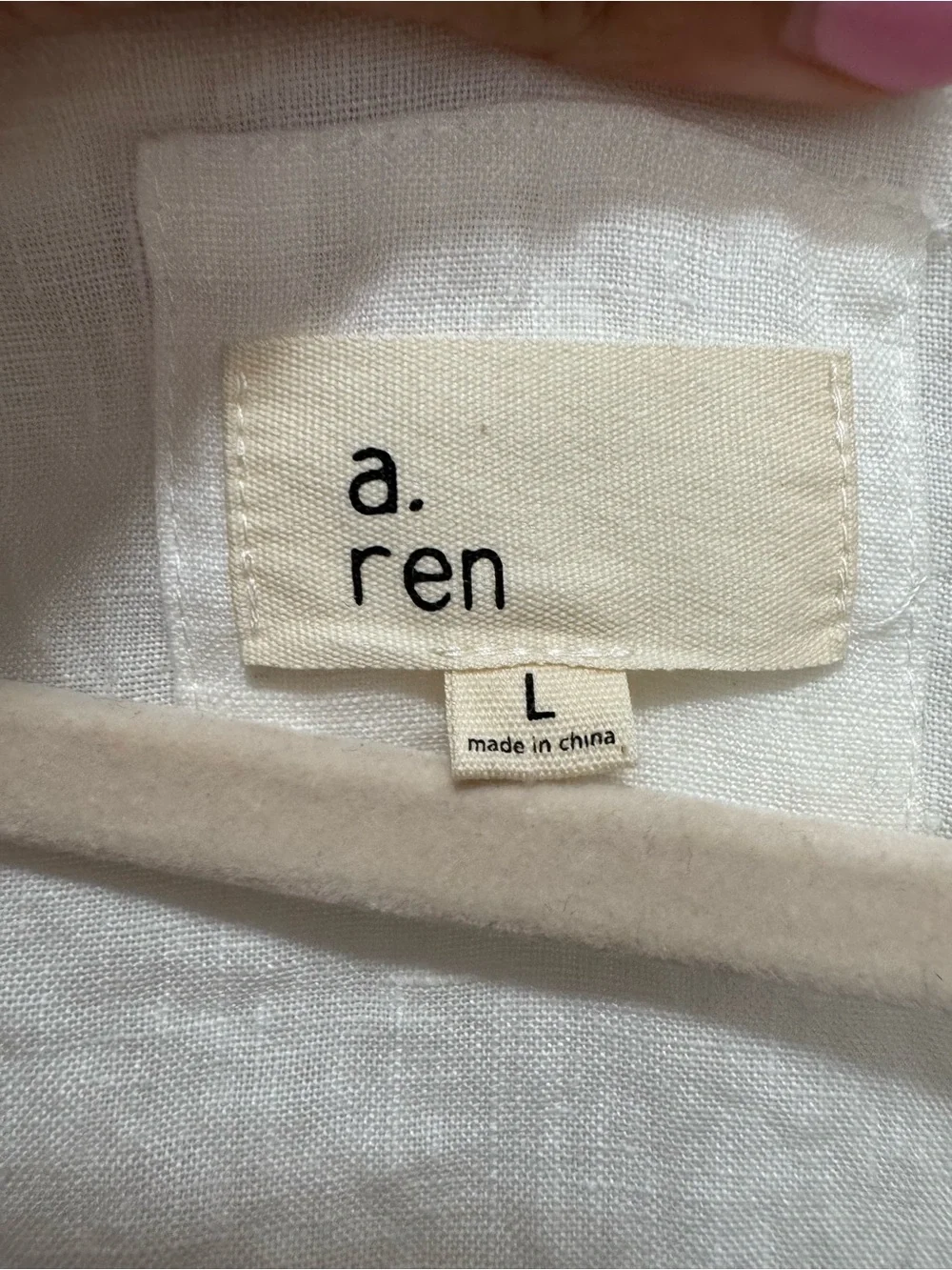 a.ren 100% Linen Boyfriend Shirt White Oversized Resort Beach CoverUp Size Large - Picture 5 of 15